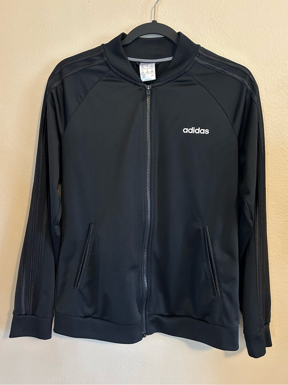 Adidas Black Lightweight Track Jacket with Zip